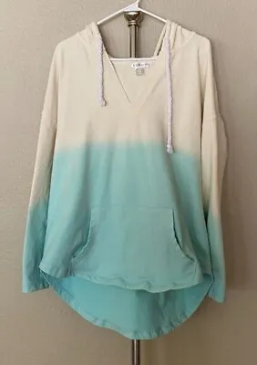 Venus Womens Blue/White Ombre Pullover Hoodie Size XL  • $20