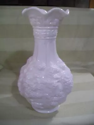 Fenton Loganberry Paneled Grape Vase Glass Vintage Imperial White Milk Glass • $45.95