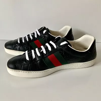 $549 • Buy Men's Ace Gucci Signature Sneaker Black - Size 9.5 - Free Shipping