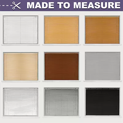 Made To Measure Pvc Aluminium Woodgrain Venetian Blinds 25mm • £19.99