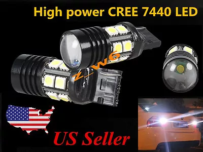 2X 7440 T20 & 12SMD High Power CREE 7W Tail/Backup/Turn Signal LED Light Bulbs • $12.99