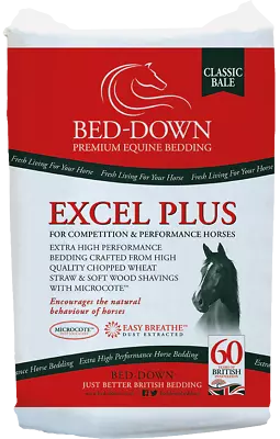 Bed-Down Excel Plus Performance Horse Bedding With Eucalyptus Oil 20kg Bale • £23.25