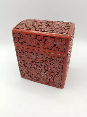 Vintage Chinese Red Lacquer Card Box With Lexicon Card Game Included (Cinnabar?) • $49.73