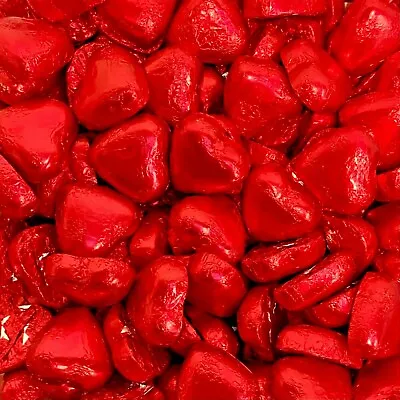 Red Foil Hearts Milk Chocolate Retro Sweets Pick N Mix Chocolate Love Valentines • £3.71