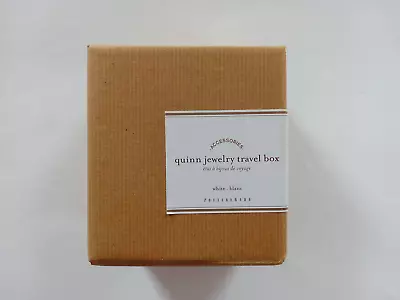 NIB Pottery Barn White Quinn Jewelry Travel Box 4  X 4  X 2.5  • $40