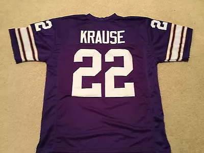 UNSIGNED CUSTOM Sewn Stitched Paul Krause Purple Jersey - M L XL 2XL • $35.99