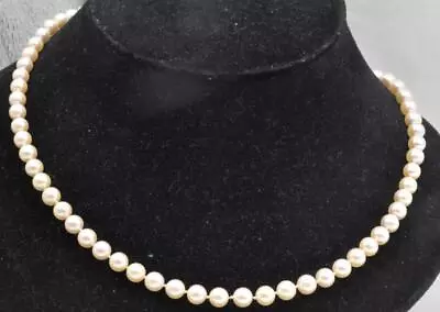 Vintage 14k Platinum 6.5mm Sea/Salt Water Pearl Women's 27.5-inch Chain Necklace • $189