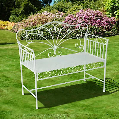 Garden Chair Vintage Seat Yard Deck Patio Iron Antique Outdoor Metal 2 Seater • $93.59