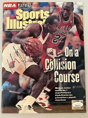 Michael Jordan Signed Sports Illustrated Signed Clyde Drexler JSA Free Shipping • $3200