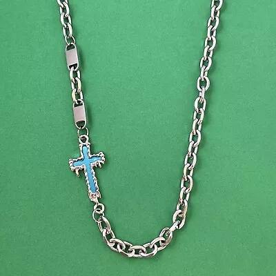 Titanium Steel Cross Link Chain Necklace For Men WomenCross Necklace • $13.99