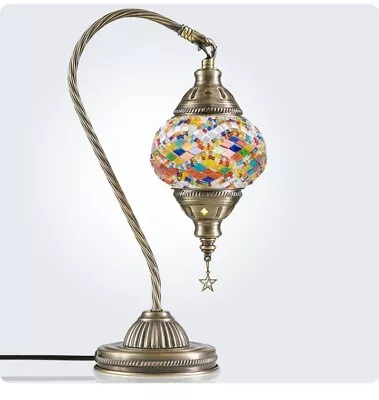 Turkish Moroccan Tifany Style Desk Lamp With Bronze Base 3-Way Color Changing • $45.99