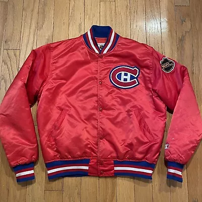 Vintage Montreal Canadiens Starter Satin Jacket Men Large 1980’s • $143.55