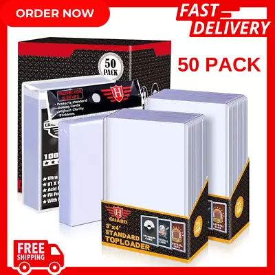 Trading Card Sleeves Hard Plastic Clear Case Holder 200 Baseball Cards Topload!! • $13.99