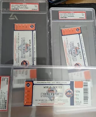2015 World Series Full Tickets PSA 9 Mets Games 3 4 5 Citi Field Royals Low Pop • $259.99