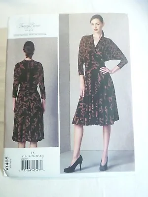 Vogue Sewing Pattern T Reese V1405 Smart Ladies Mock Wrap Dress US 16 To 24 • £6.50