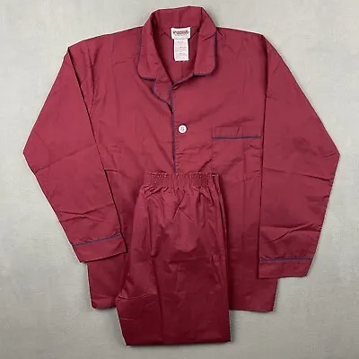 Vintage McGregor Classics Pajama Set Men’s M Burgundy Red Long Sleeve Pajamas • $20