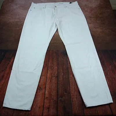 7 For All Mankind Slimmy Jeans Mens Sz 40 Linen/Cotton Blend Stretch Ivory VGUC • $29.99