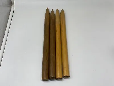 $6 • Buy Knitting Needles Wood Extra Large 13 Inches Long 1 Inch Thick Vintage Lot Of 4