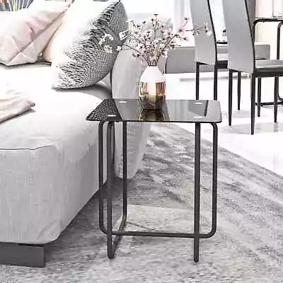 Modern Tempered Glass Coffee/End Table Side Table Living Room/bedroom Black • $54.99
