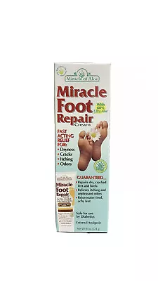 Miracle Of Aloe MIRACLE FOOT REPAIR CREAM FACT ACTING 60% Ultra Aloe 8 OZ • $21