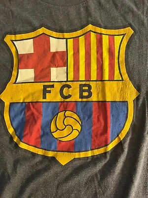 FC Barcelona Official Club T Shirt Small Gray Messi Era FIFA EUFA • $5