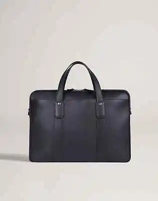 NWT Mens Dunhill Hampstead Single Document Case $1150 Black Leather Bag Strap • $632.50