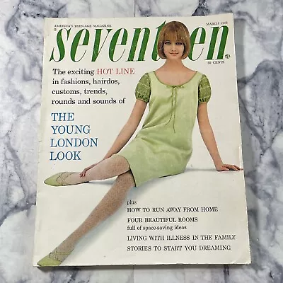 Seventeen Magazine March 1965 Vintage The Young London Look • $34.99
