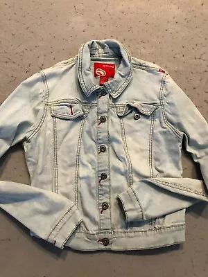 Ecko Red Jean Jacket Women's Medium Light Denim Button Up Casual • $27.99