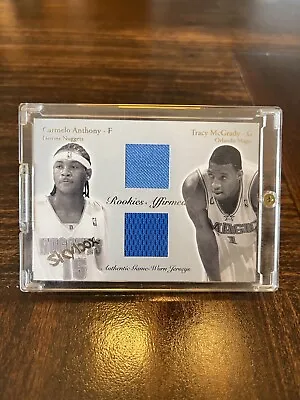 CARMELO ANTHONY TRACY McGRADY 03-04 SKYBOX AUTOGRAPHICS DUAL JERSEY #79/500 • $44.99