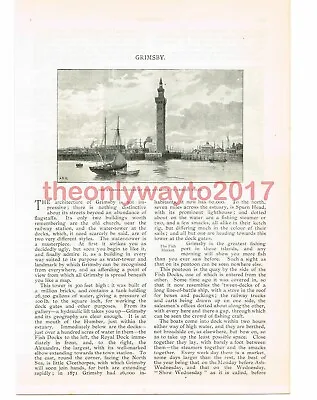 £9.97 • Buy Hydraulic Tower, Grimsby Docks, Victorian Book Illustration, 1897