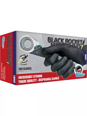 TGC Black Rocket Nitrile Gloves - XL Box Of 100 (130004) • $32.80