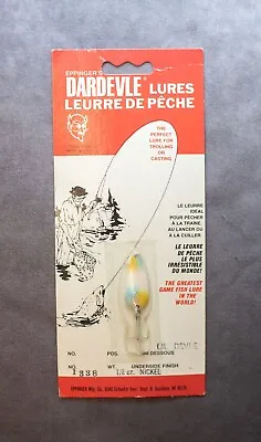 Vintage Dardevle Devle Dog Spoon Fishing Lure Pearl Rainbow • $13