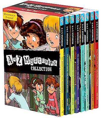 NEW A To Z Mysteries Collection 8 Books Slipcase Set 16 Mystery Stories Ron Roy • $41.09