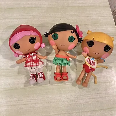 3 Lalaloopsy Little Sister Dolls Toys Re Riding Hood Hawaiian Hula Paint Baby • $25