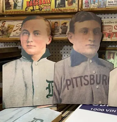 T206 Thick Wooden Cut Out Portraits Of Ty Cobb & Honus Wagner READ Description • $100