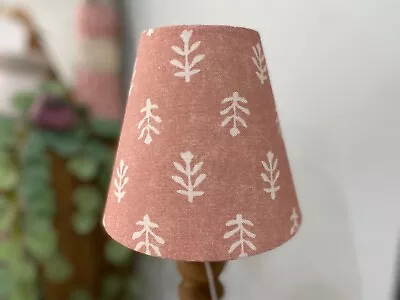 Peony And Sage Candle Clip Lampshade In Inca Linen In Soft Clat • £25