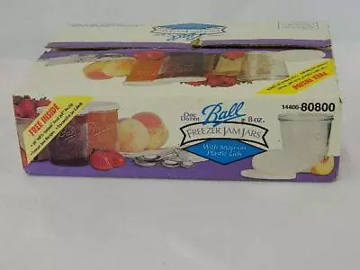 $29.85 • Buy Ball Jelly Glass Freezer Jam Jars Set Of 12 Reg. 8oz New-In-Box NO Snap-On LIDS