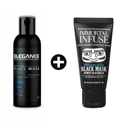 Immortal Infuse Barber Black Mask 150ml + Elegance Black Mask 250ml DUP • $39.95