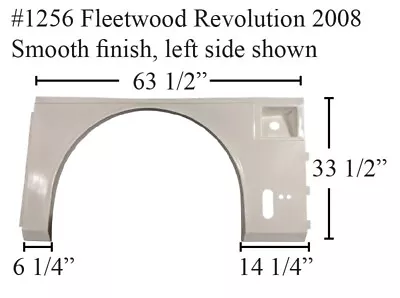 Fleetwood Revolution RV  Fender Skirt  FIBERGLASS  #1256 White LEFT • $1555