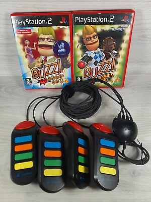 £14.99 • Buy Wired Buzz Buzzers  Bundle PS2 PlayStation 2 PAL + Music / Sports Quiz
