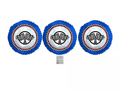 Set Of 3 Racing Flags 18'' Balloons Birthday Party Decorations • $8.99