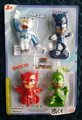 PJ Masks Power Heroes 4 Figures Magazine Toys Ice Cub Catboy Owlette Gekko 7cm • £8