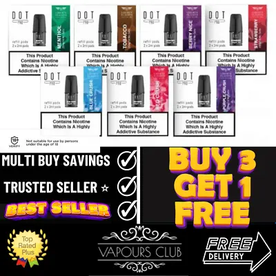 DOT Pro Pods Liberty Flights | BUY 3 GET 1 FREE | DOT VAPE Refills Works@ £5.99 • £7.99