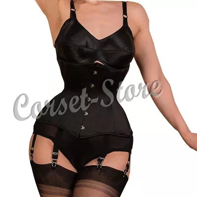 £29.99 • Buy Heavy Duty Double Steel Boned Under Bust Waist Training Satin Corset U1-S