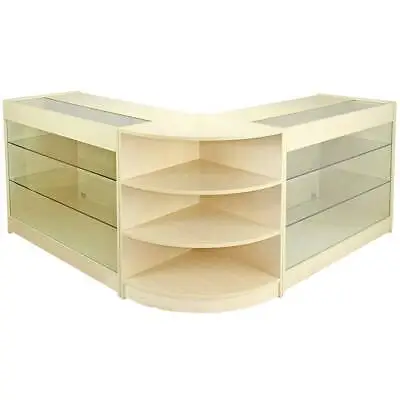 £574.99 • Buy Shop Counter Retail Maple Shelves Storage Display Cabinet Showcase Glass Pulsar