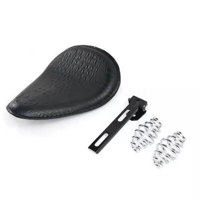 Black Alligator Motorcycle Leather Solo Driver Seat For Harley Chopper Bobber MO • $63.29