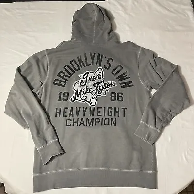 Mike Tyson Roots Of Fight Yellow Boxing Brooklyn 1986 Gray Hoodie Size Large • $207.89