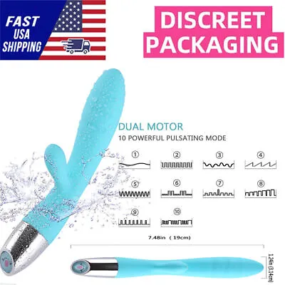 Rechargeable Rabbit Vibrator Sex Toys For Women Dildo G Spot Multispeed Massager • $6.99
