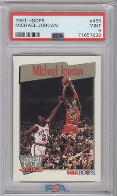 1991 Hoops Michael Jordan #455 Supreme Court PSA 9 • $19.67