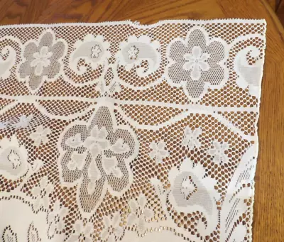 White  Lace  Table Cloth ...51 Long 102  Wide   Factory Edges On One End • £6.26